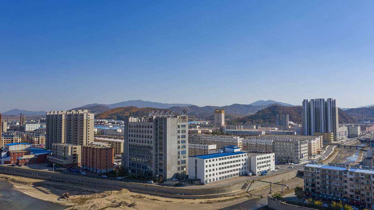 2020年10月19日,吉林市永吉县县城口前镇(无人机拍摄).