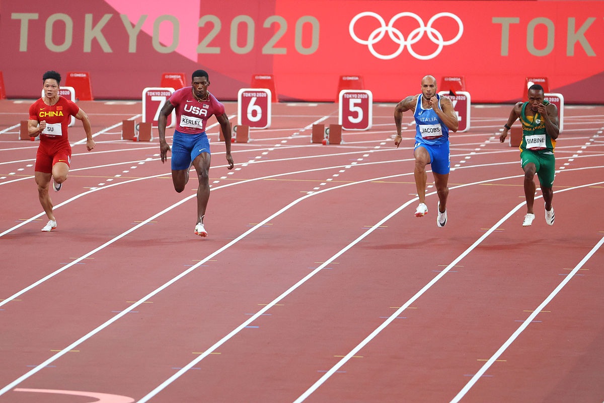 2021年8月1日,日本,2020东京奥运会男子100米决赛赛况.tokyo, japan -