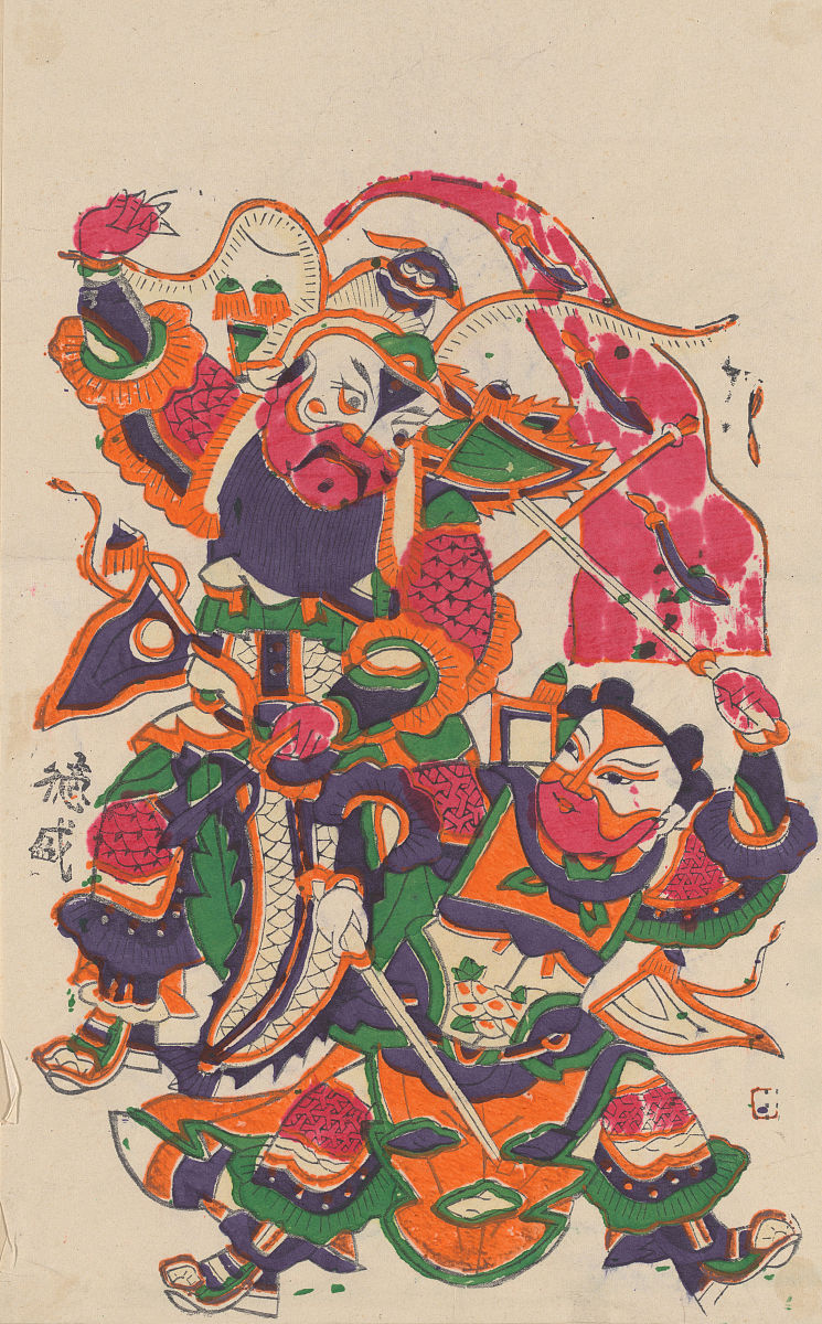 one hundred thirty-five woodblock prints including new year's pi