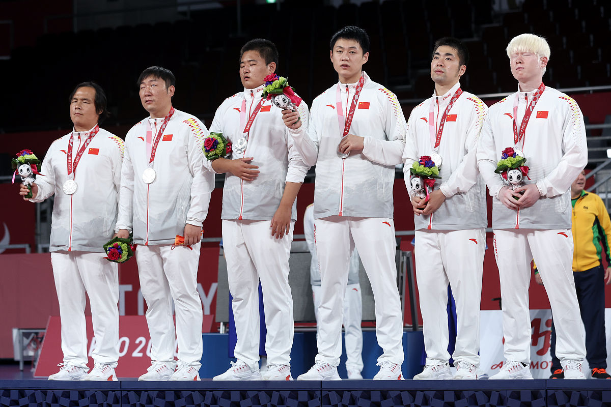 2021年9月3日,日本,2020东京残奥会盲人门球男子决赛,中国2-7巴西,获