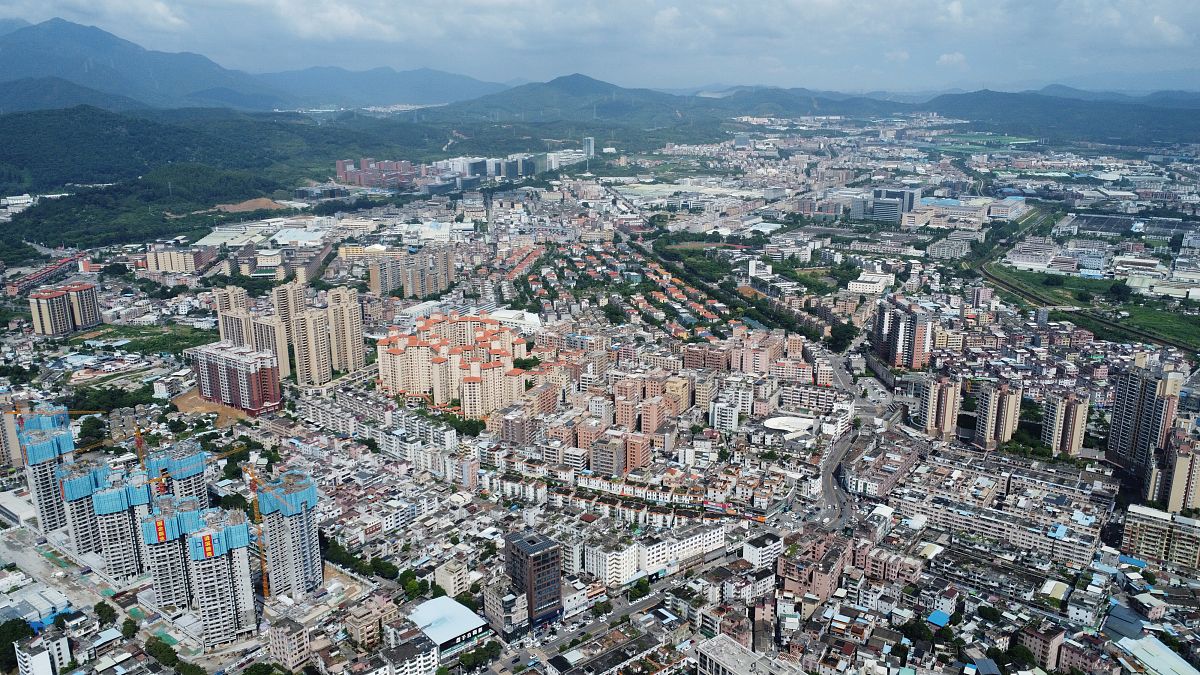 2021年8月28日,广东东莞,航拍清溪镇风光.