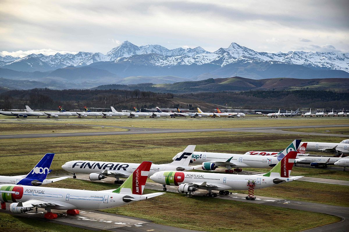 当地时间2021年2月4日,法国西南部azereix,tarmac aerosave公司的停机