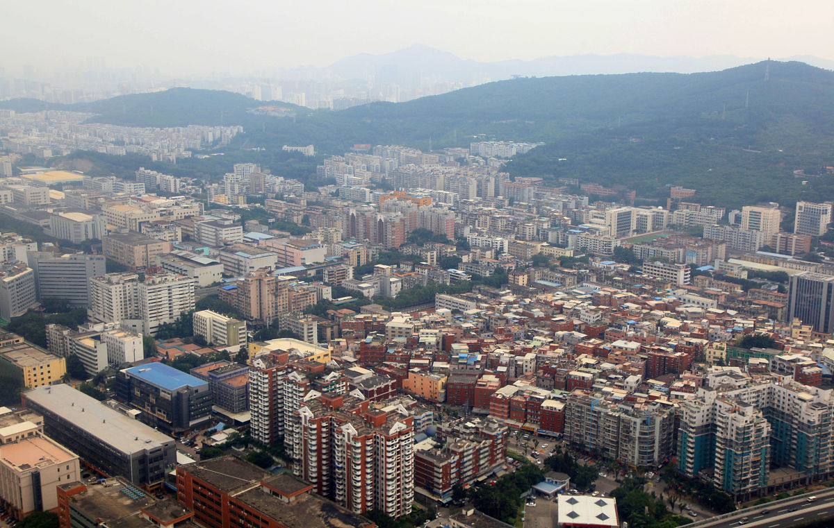 2015年11月3日,福建省厦门市,从飞机上俯拍厦门市区.