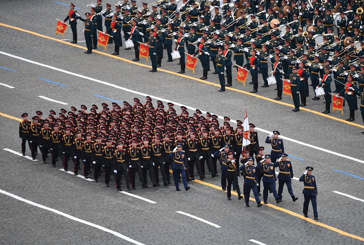 当地时间2021年5月9日,俄罗斯莫斯科,庆祝卫国战争胜利76周年阅兵式在