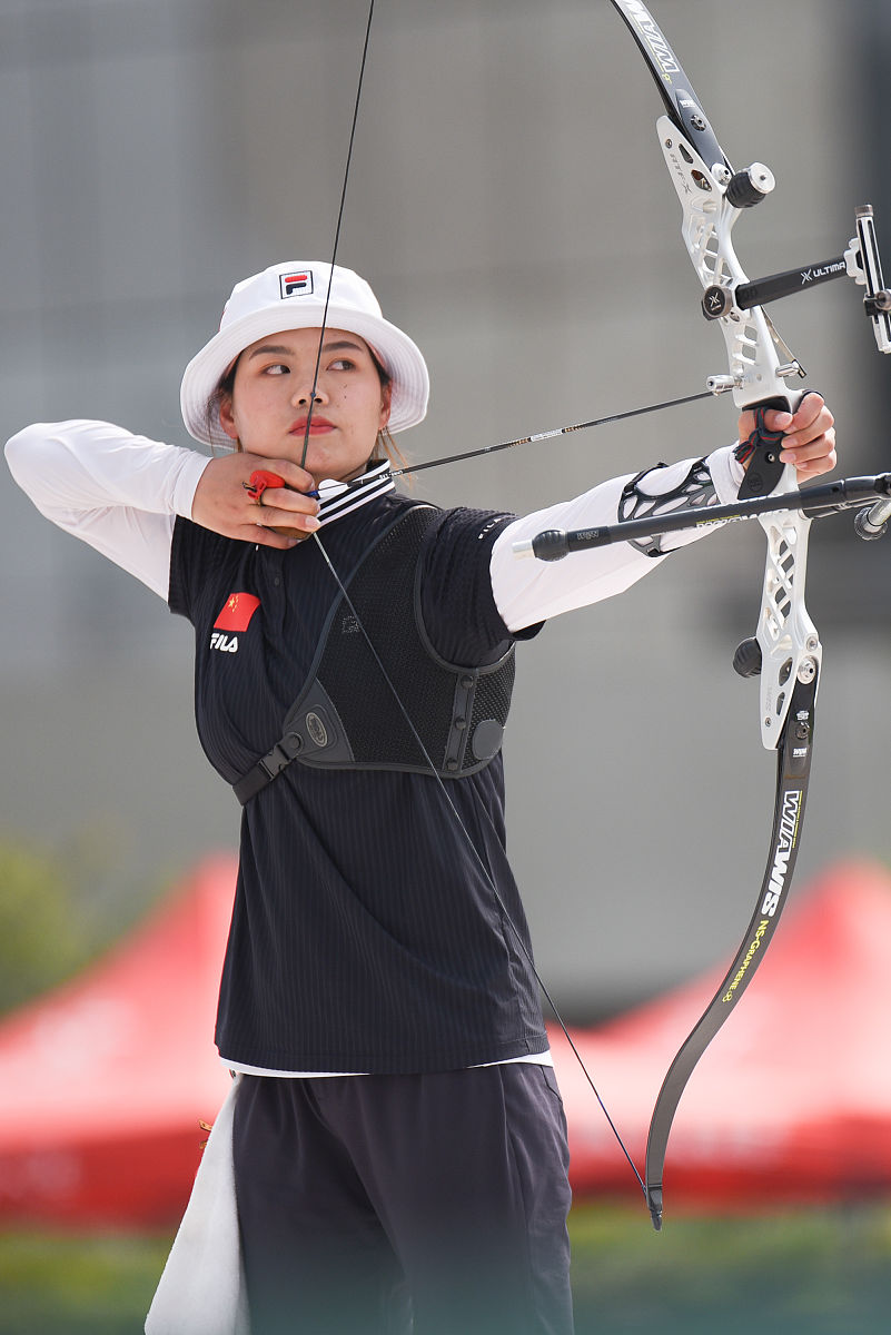 2021年3月29日,四川成都,射箭项目东京奥运会最总阶段选拔赛首日赛况.