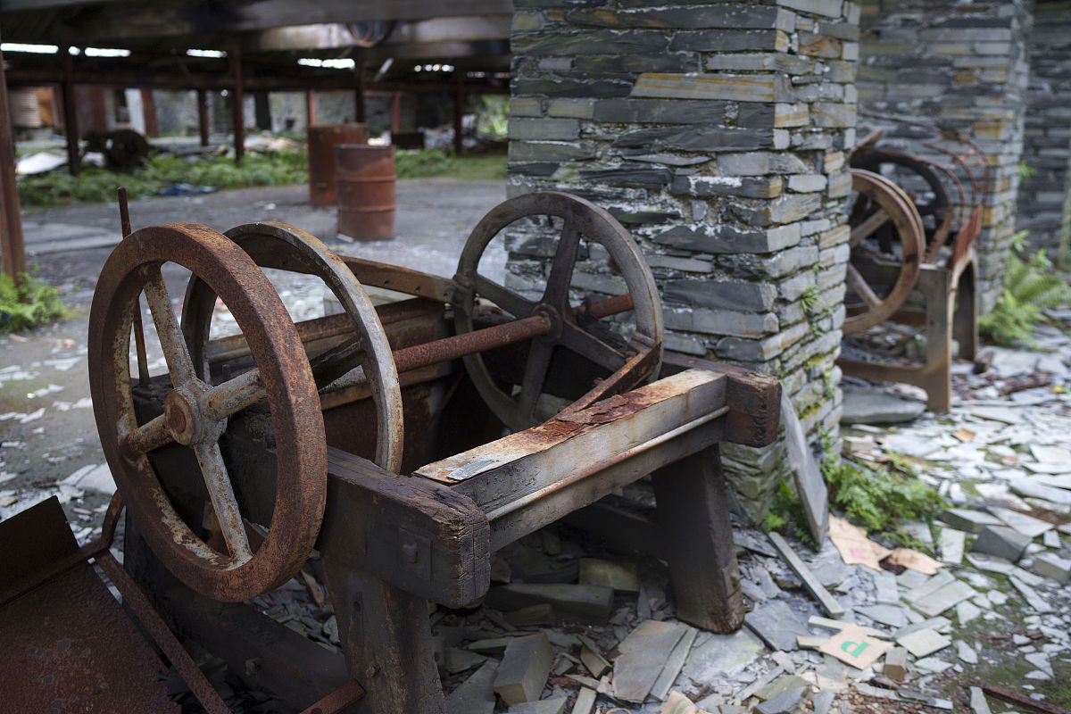 当地时间2021年7月29日,英国blaenau ffestiniog,威尔士西北部板岩景