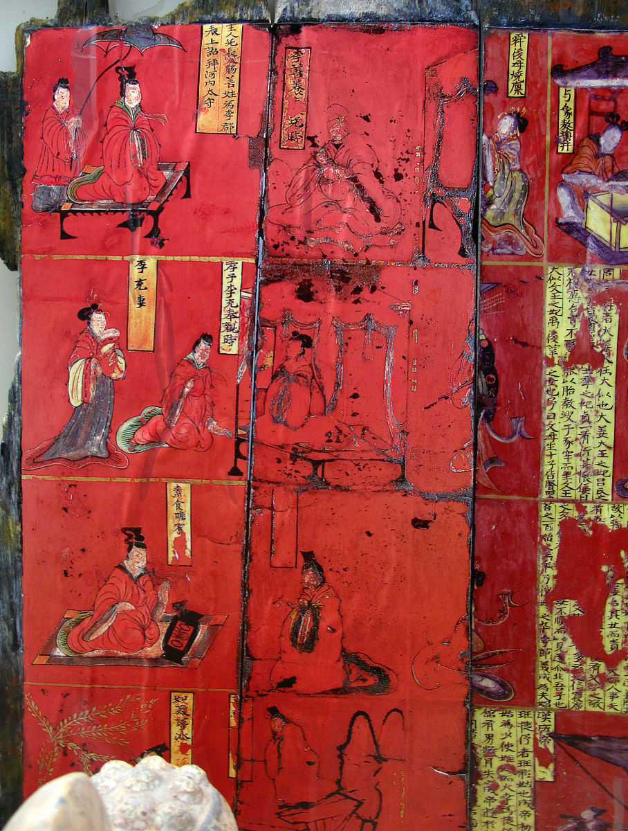 2013年09月04日 木板漆画,北魏,司马金龙墓出土,内蒙古满洲里市扎赉诺