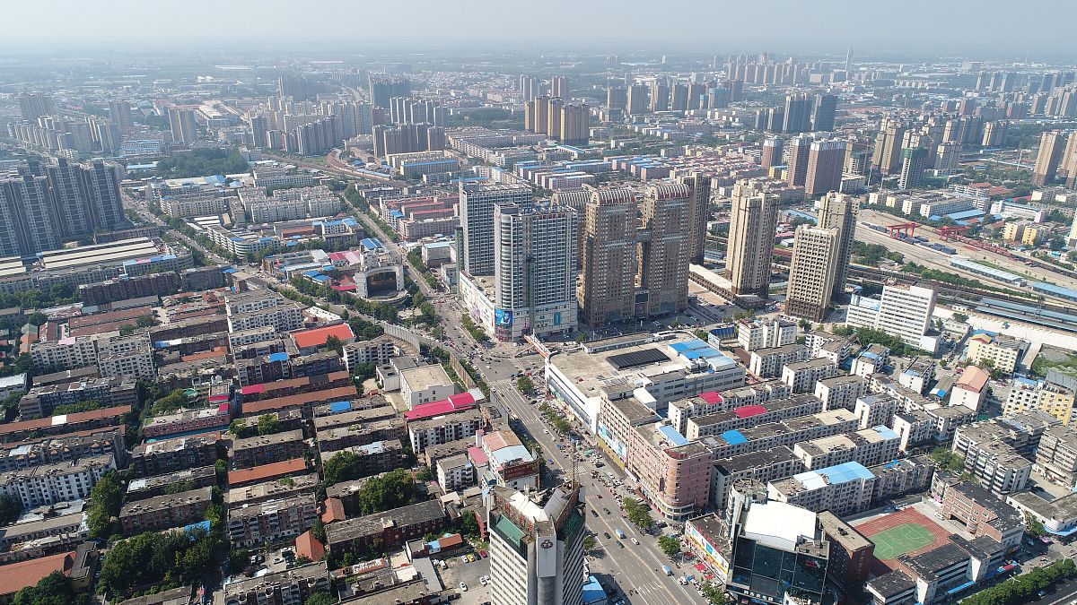 2018年8月23日,河南许昌,航拍的中原经济区核心城市许昌局部.