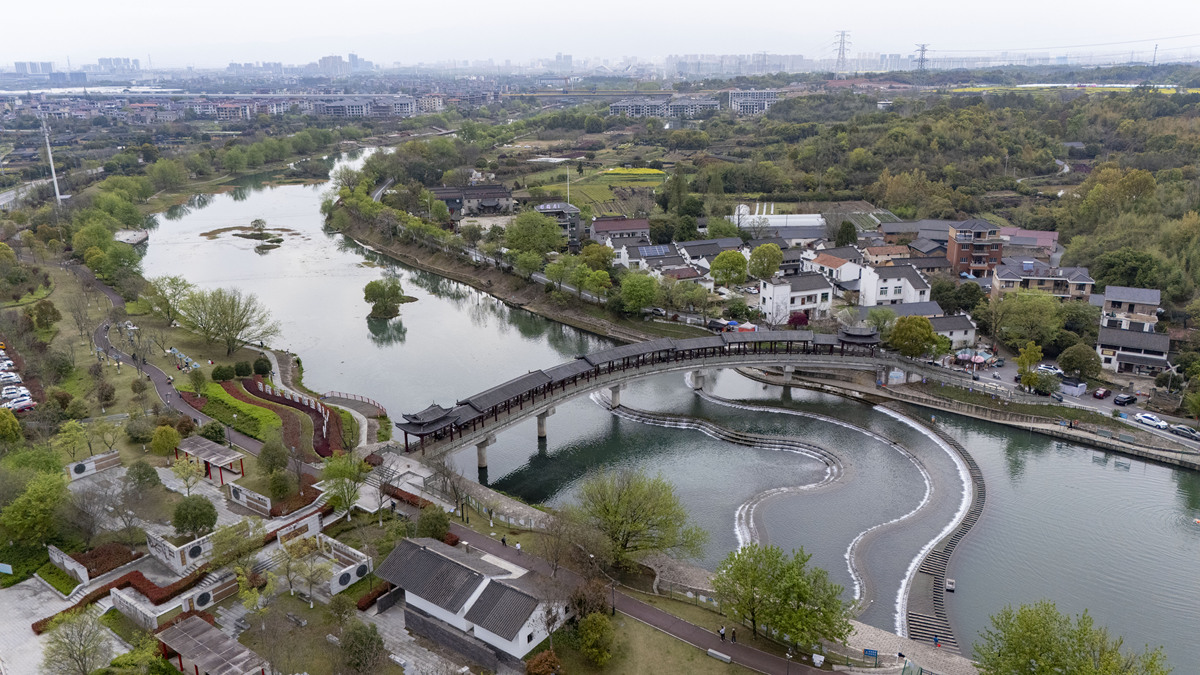 2026年3月29日,浙江金华,俯瞰金华市婺城区安地镇岩头