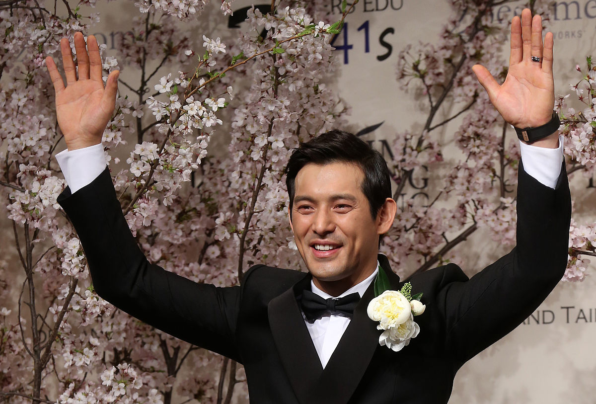 2014年4月12日,韩国首尔,韩国男星吴智昊在首尔新罗酒店举办婚礼. 吴