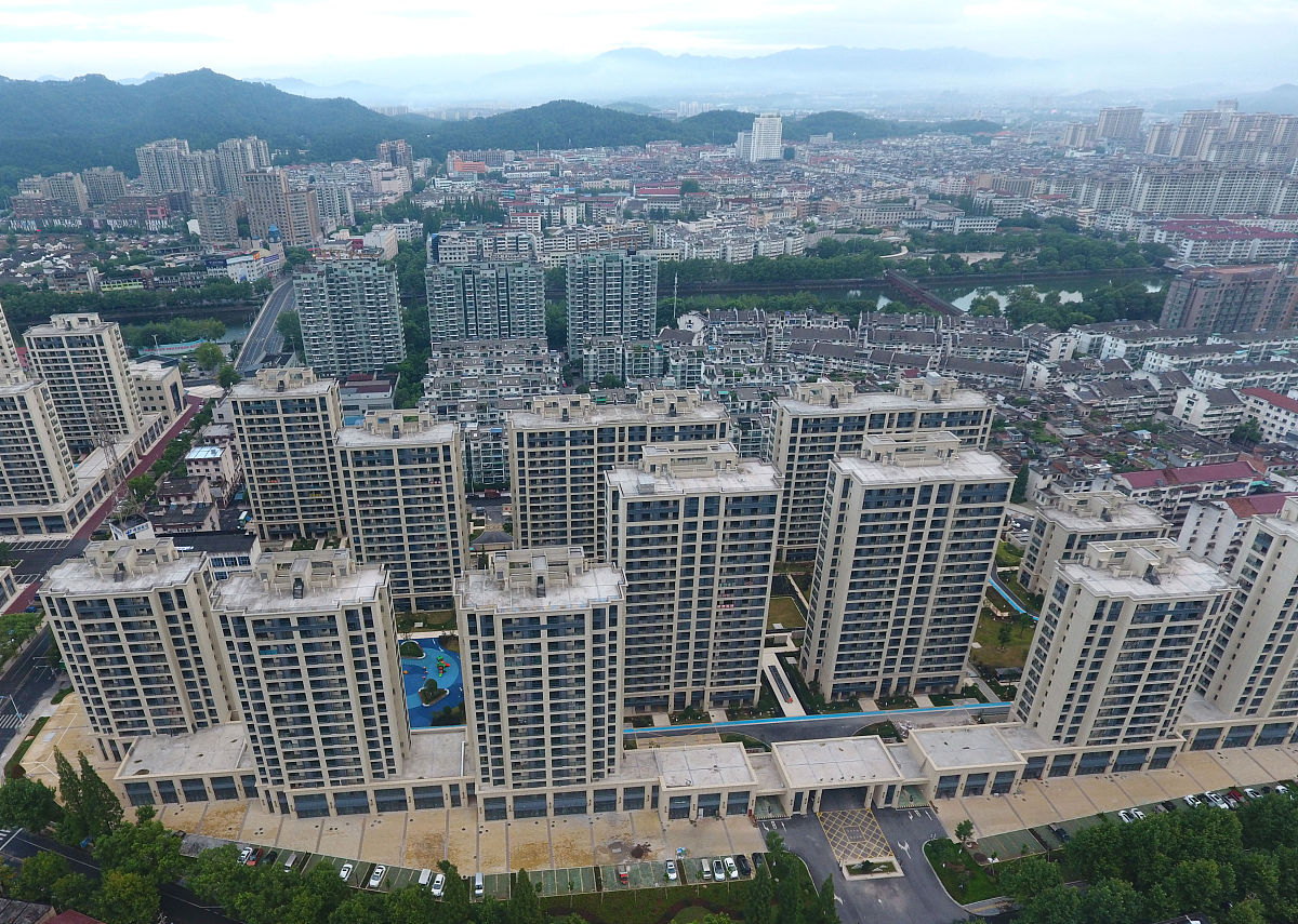 2021年8月7日,浙江省金华市武义县一刚建成的居民住宅小区.