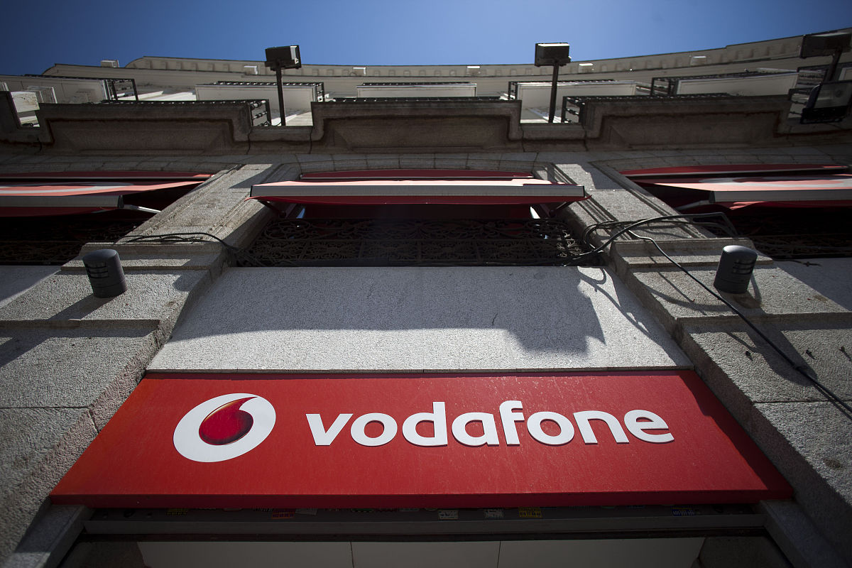 当地时间2012年5月22日,西班牙马德里,沃达丰(vodafone)标识.沃达丰公