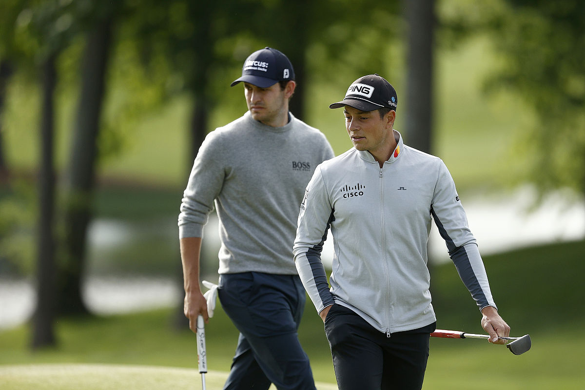 cha<strong>r</strong>lotte, north carolina - may 06: (l-r) patrick cantlay of the