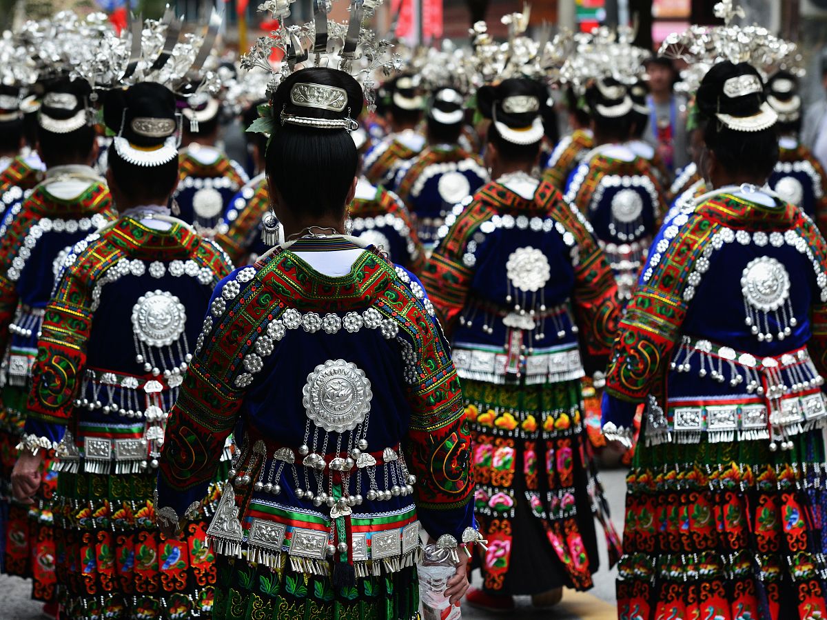 2019年11月1日,贵州黔东南,2019年中国·雷山苗年非遗展演活动在雷山