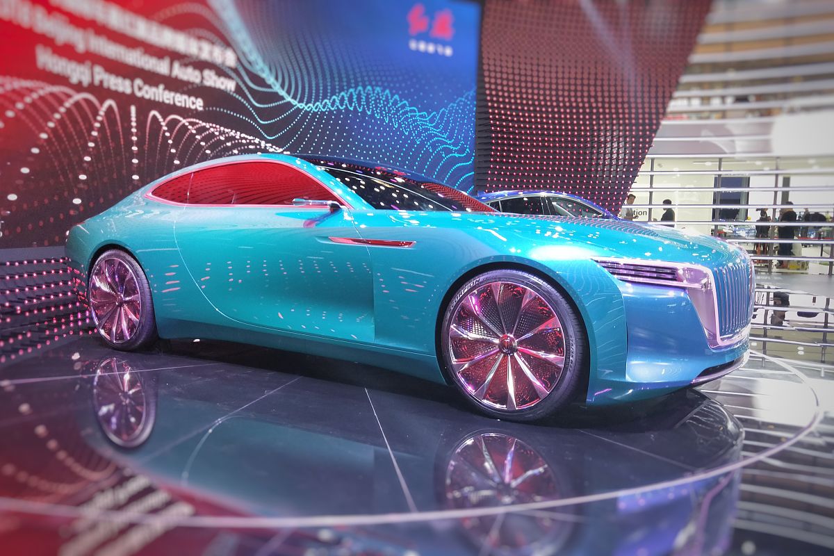 2018年4月25日,2018北京车展上,红旗全新概念车红旗"e·境"gt concept