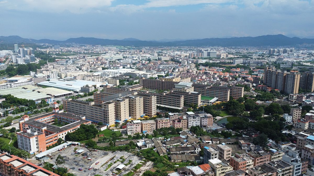 2021年8月20日,航拍广东省东莞市清溪镇.