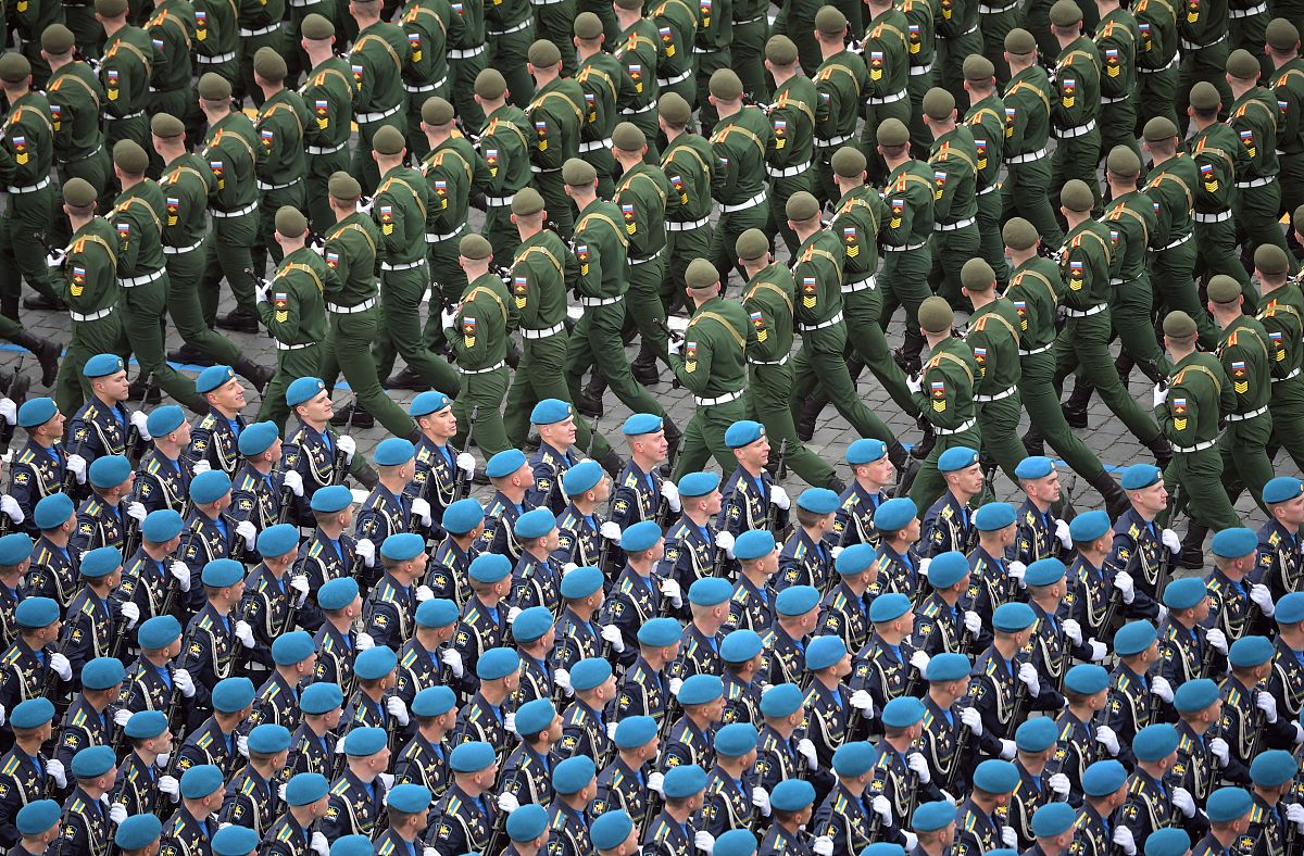 当地时间2021年5月9日,俄罗斯莫斯科,庆祝卫国战争胜利76周年阅兵式在