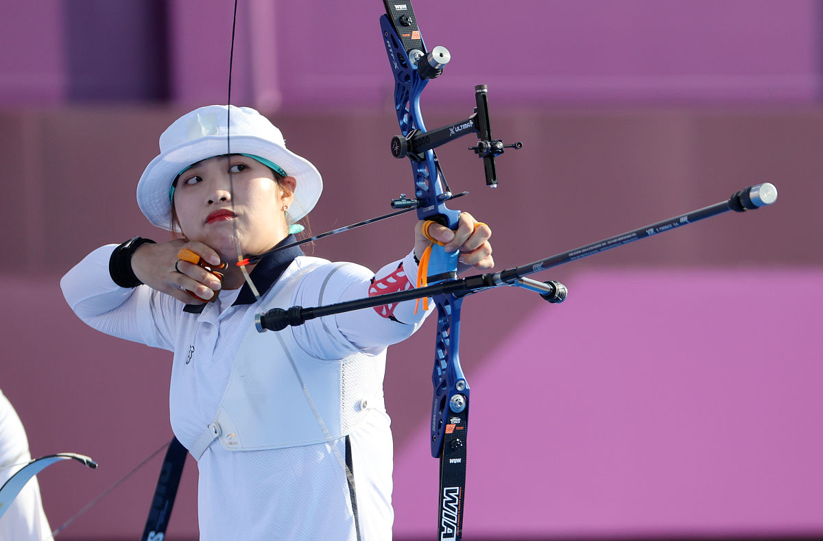 2021年7月25日,日本,2020东京奥运会射箭女子团体金牌赛赛况.[] ', ' 