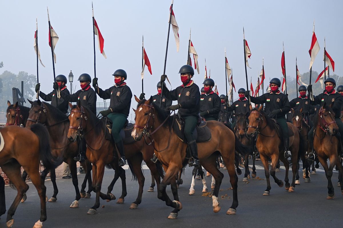 当地时间2021年1月4日,印度首都新德里,印度共和国日阅兵即将到来,当