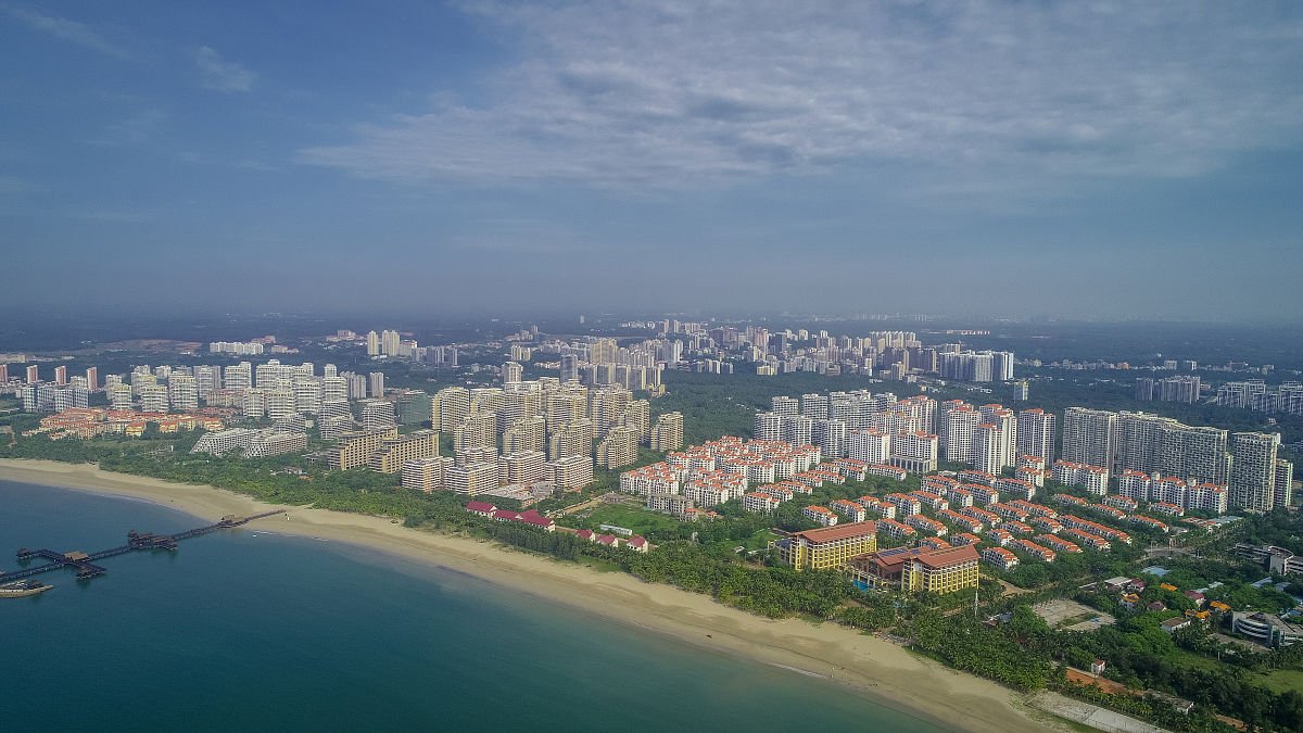 2019年8月8日,俯瞰位于海南省文昌市的高隆湾旅游度假区 .