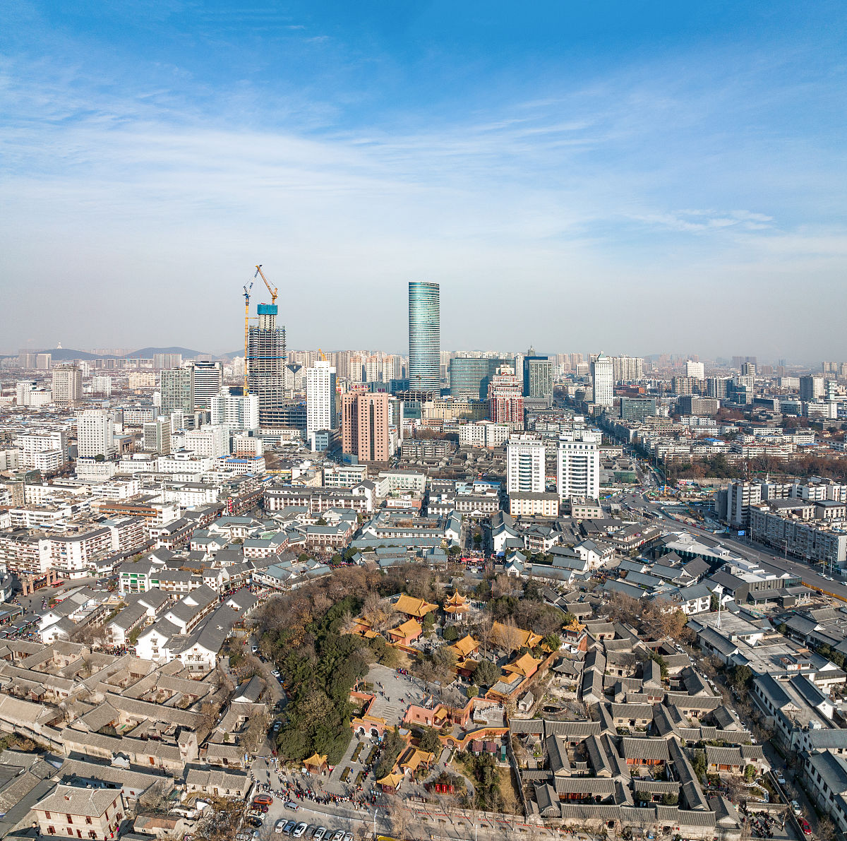 2022年1月1日,航拍江苏徐州城市风光.