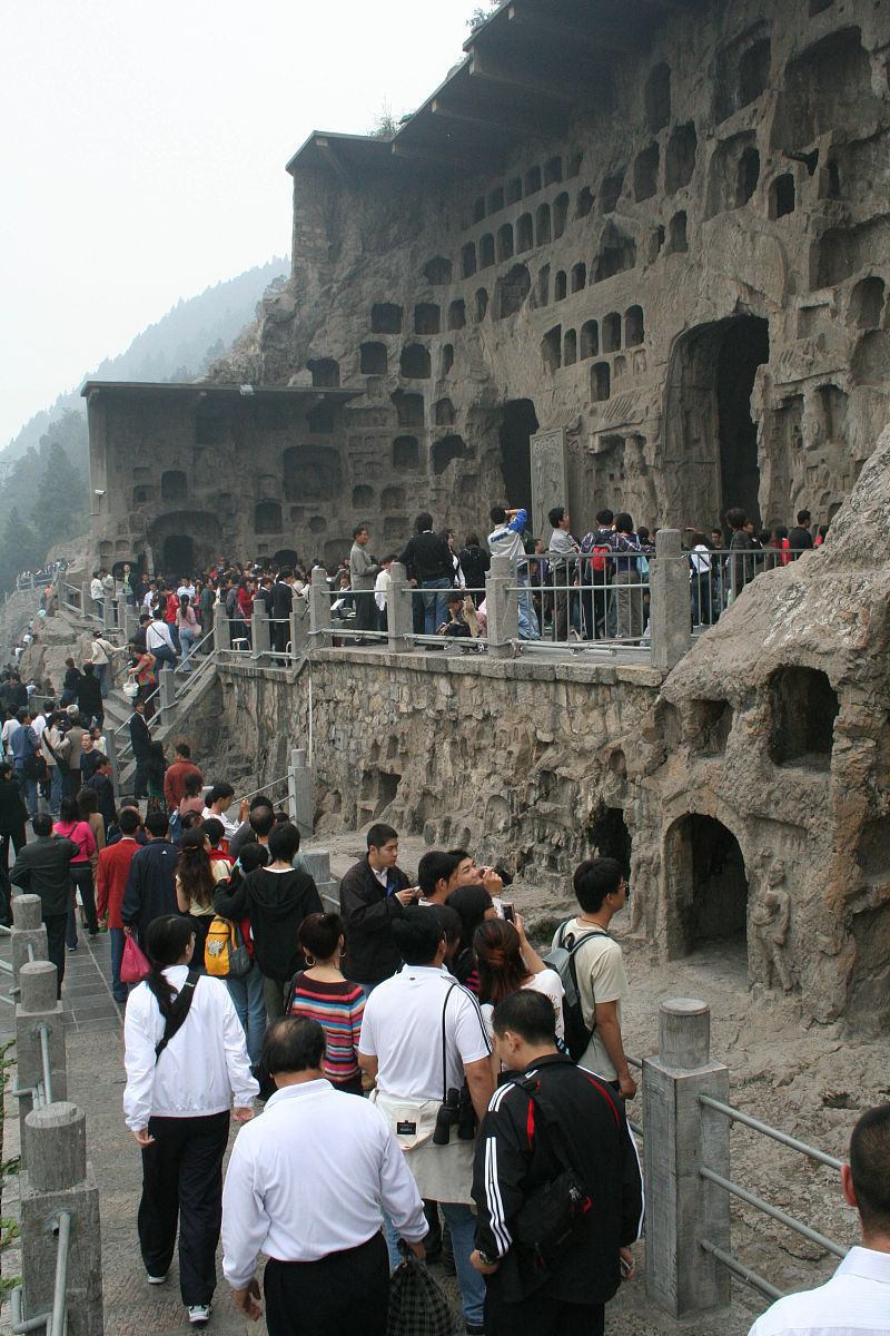 2007年10月3日,洛阳龙门石窟,英文名称:longmen grottos,龙门石窟根据