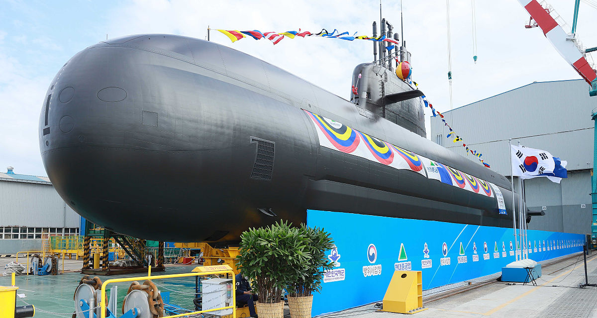 当地时间2021年9月28日,韩国蔚山,韩国海军和防卫事业厅表示,当天下午