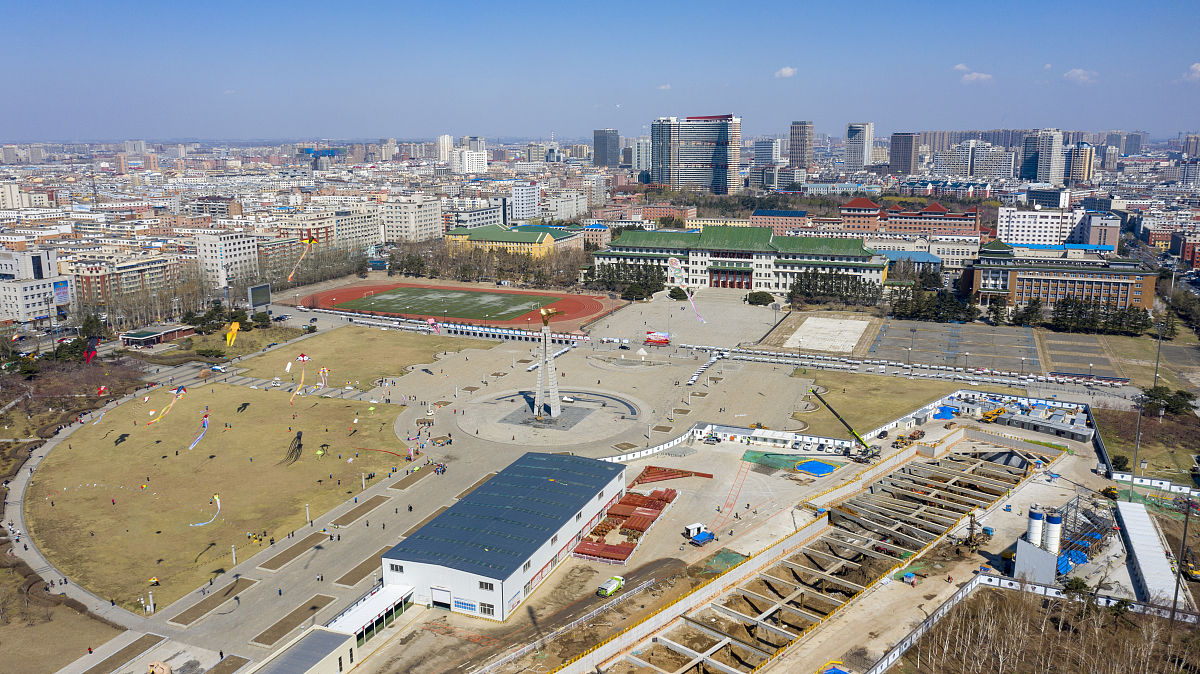 2021年4月14日,长春,无人机航拍德苑主题公园(朝阳公园).