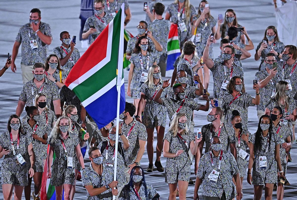 2021年7月23日,日本东京,2020东京奥运会开幕式举行.south africa's f