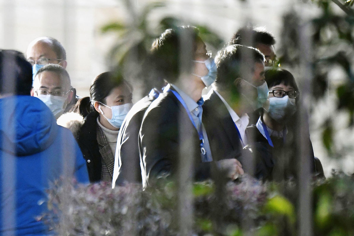 2021年1月29日,湖北武汉,中国方面的有关人员已经抵达世界卫生组织病