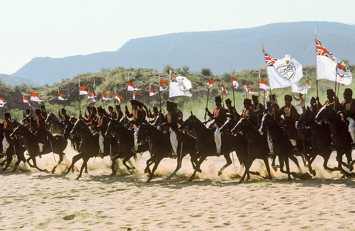 view of members of the indian army's 61st cavalry regiment (port