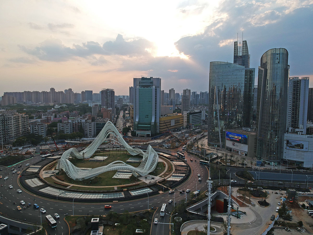 2019年9月3日,武汉,航拍亚洲规模最大城市地下综合体,面积约21个足球