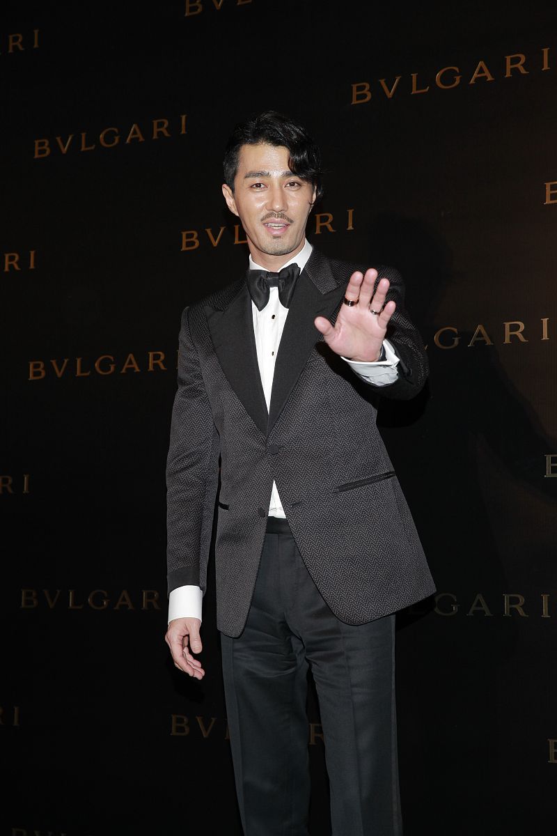 2013年1月17日,香港,明星出席名牌bulgari在港的旗舰店开幕活动.车胜