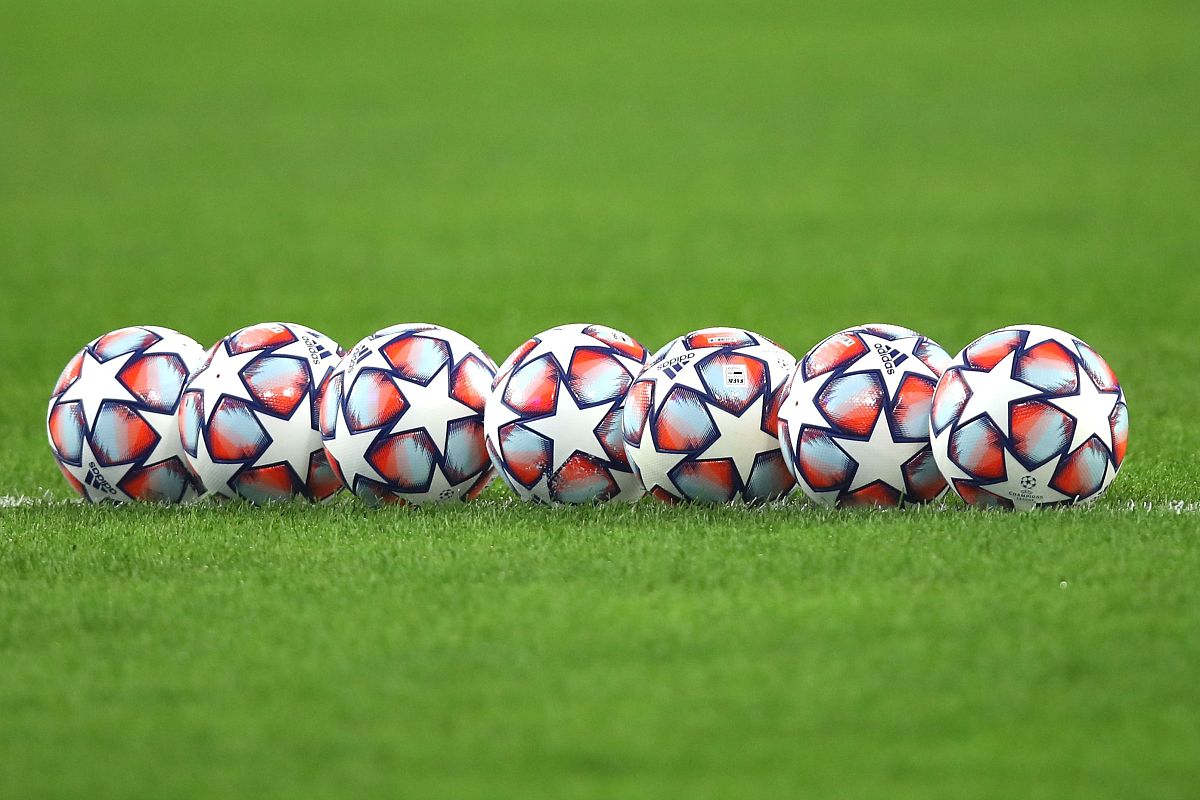 the official uefa champions league balls are pictured prior the 