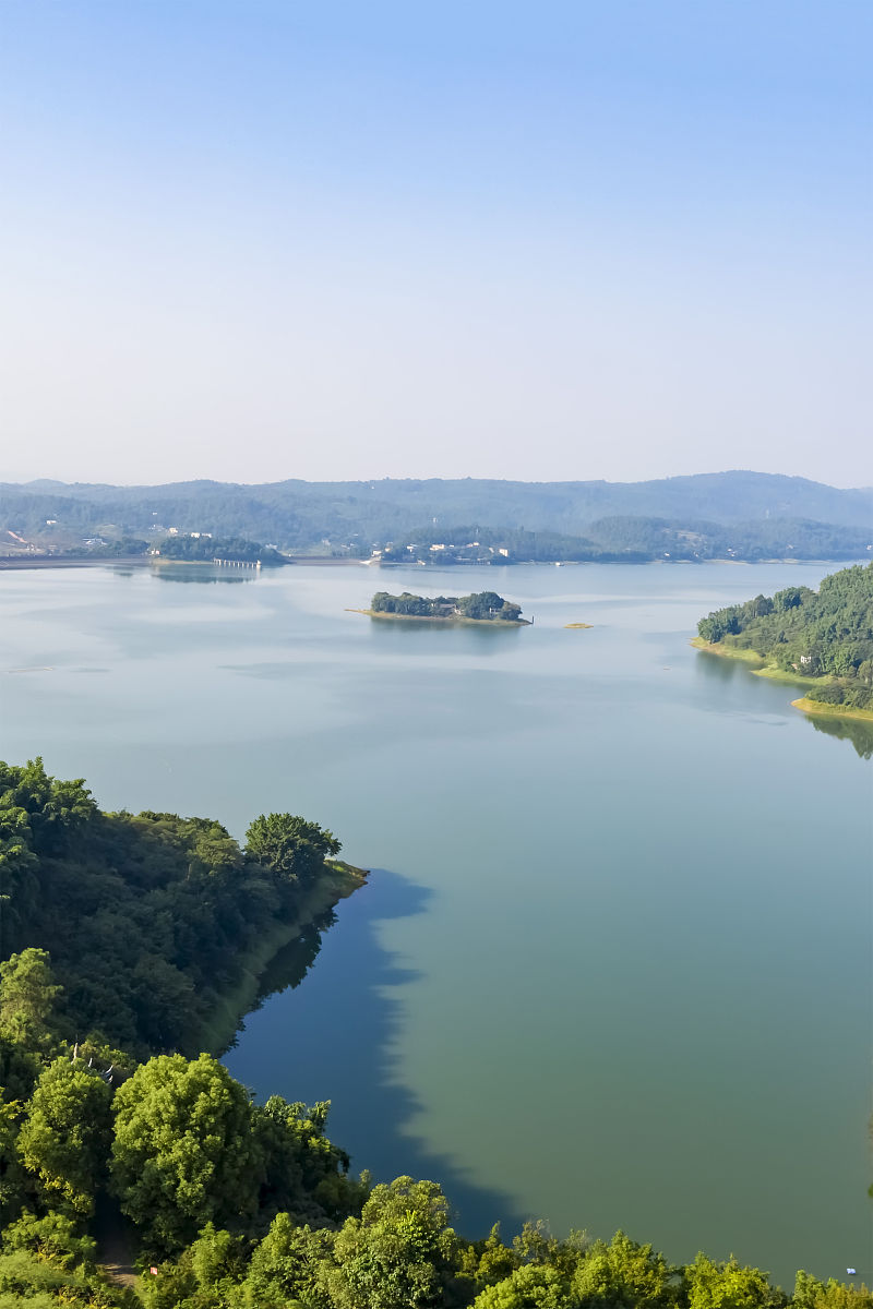 2021年10月1日,四川内江隆昌市,古宇湖风光.(如需下载使用,请务必署名