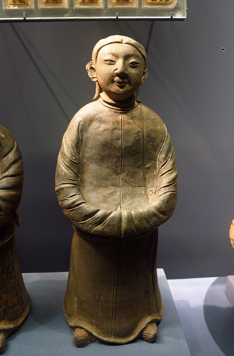 2014年09月13日,灰陶契丹族男立俑.昌平区陈庄出土,北京首都博物馆"古