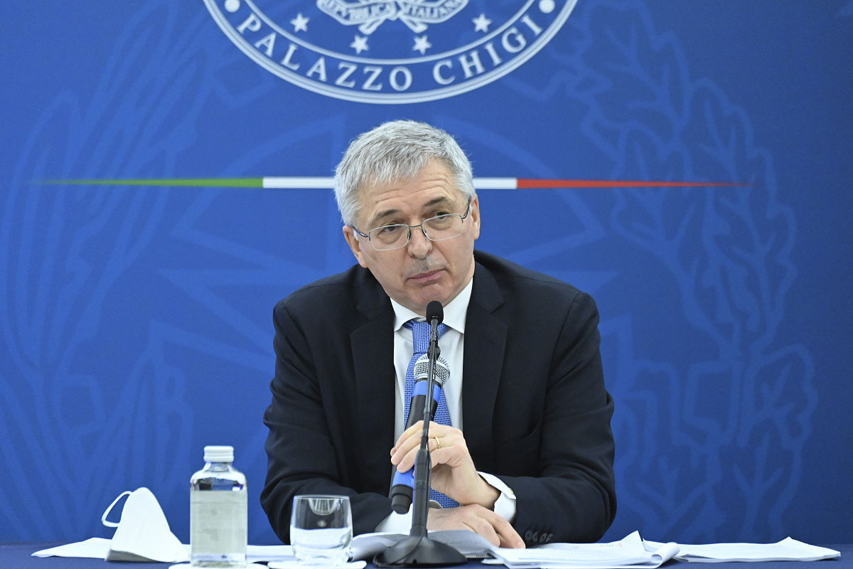 当地时间2021年3月19日,意大利罗马,意大利政府内阁再次举行会议审议"
