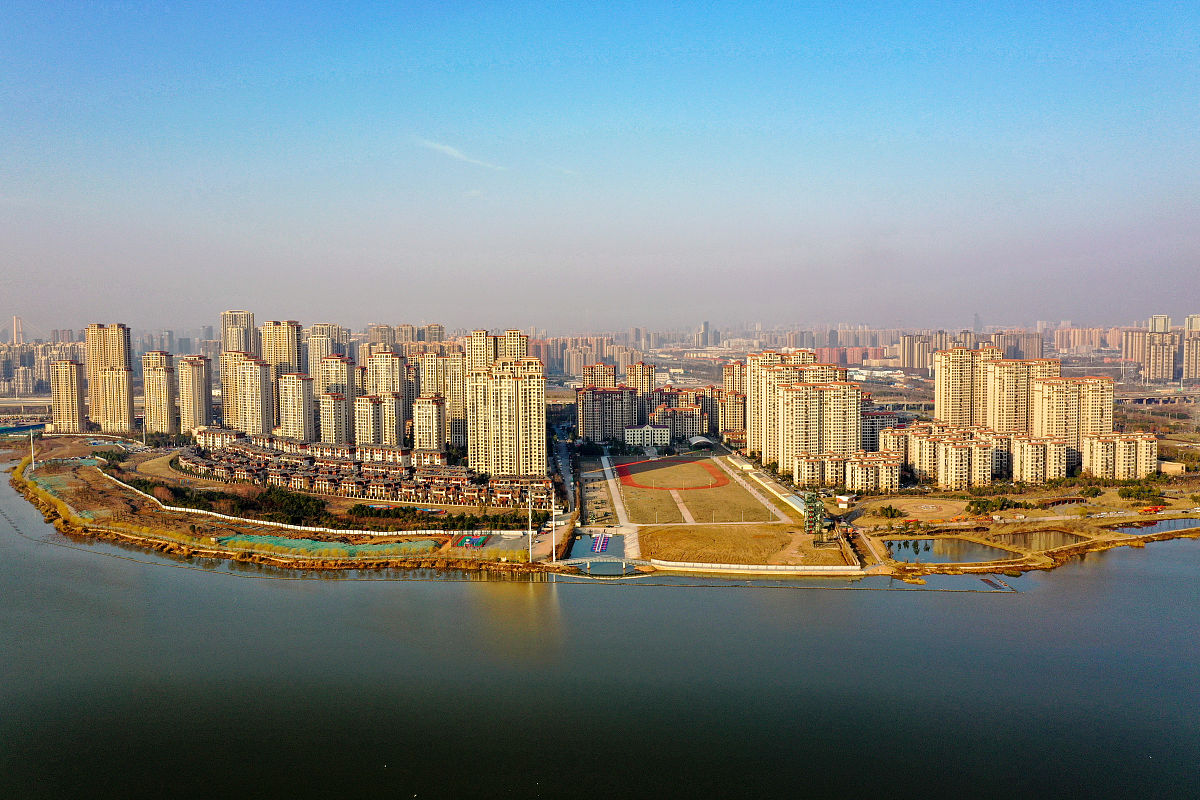 2021年12月30日,湖北武汉,黄家湖湿地公园.