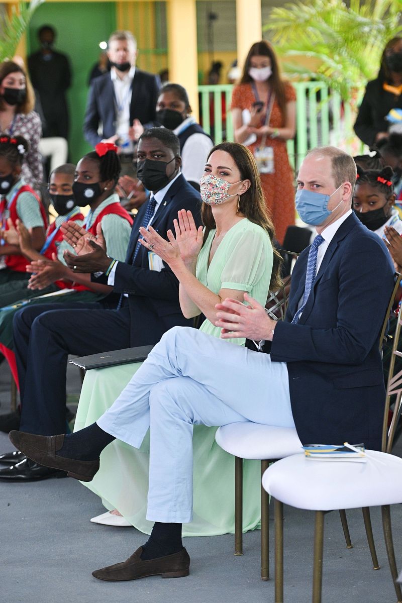 当地时间2022年3月25日,巴哈马拿骚,威廉王子(prince william)和凯特