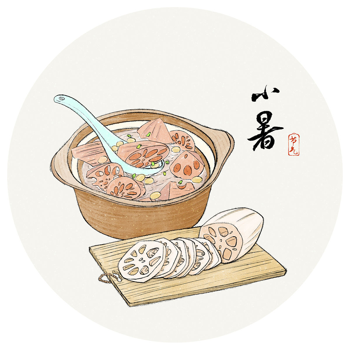 山药葛根玉米羹包装设计：中国风插画，展现浓浓乡情