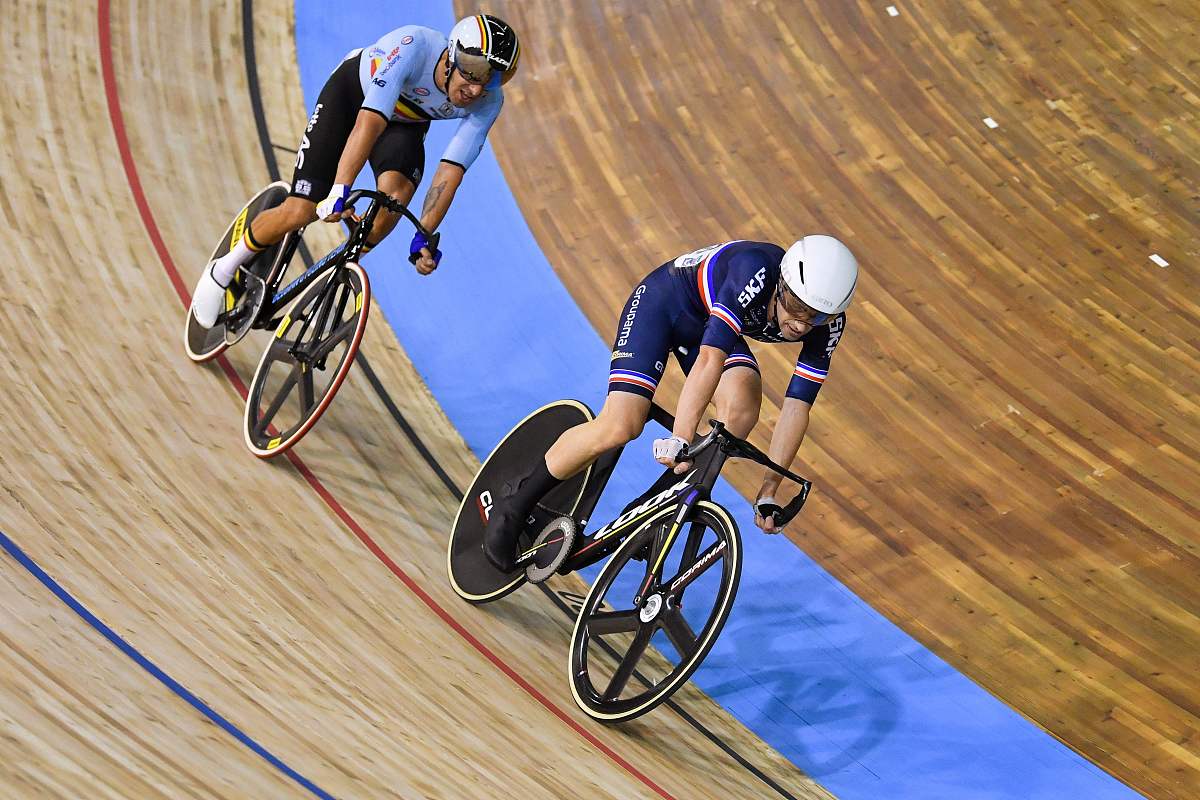 f<strong>r</strong>ance's benjamin thomas (r) and belgium's kenny de ketele