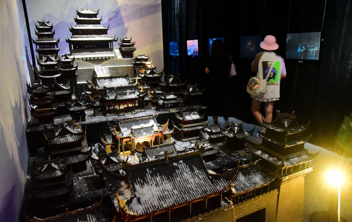 宁波城市风光画作：鼓楼、天一阁、科技馆、河姆渡遗址等地标