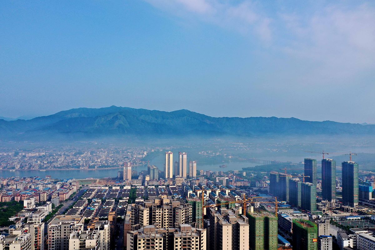 2020年5月19日,航拍融江广西柳州市融安县城段美景.