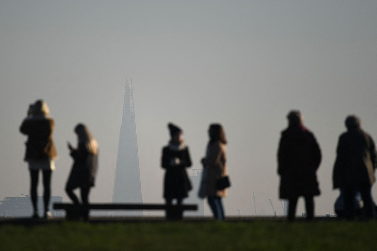 当地时间2022年1月14日,英国伦敦,英国政府的污染预测网站建议,英国南