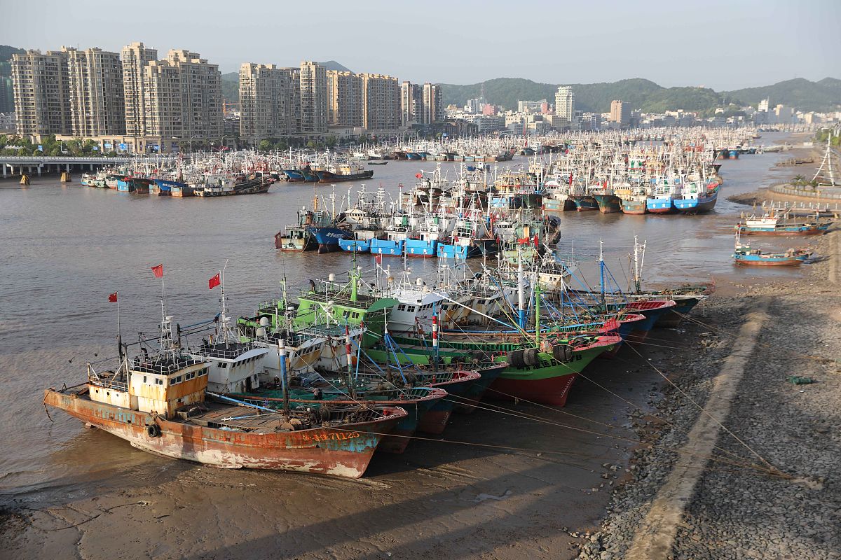 2021年5月1日,浙江舟山沈家门渔港,云集着数千艘渔船,开始进入一年一