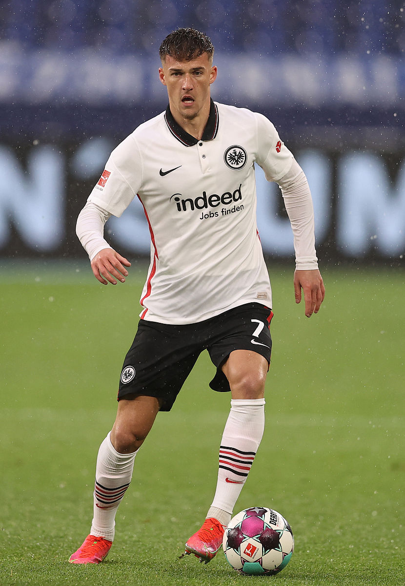 gelsenkirchen, germany - may 15: ajdin hrustic of frankfurt runs