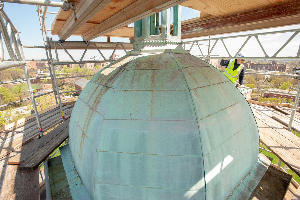 核电站穹顶球带下口保护措施实施前效果分析