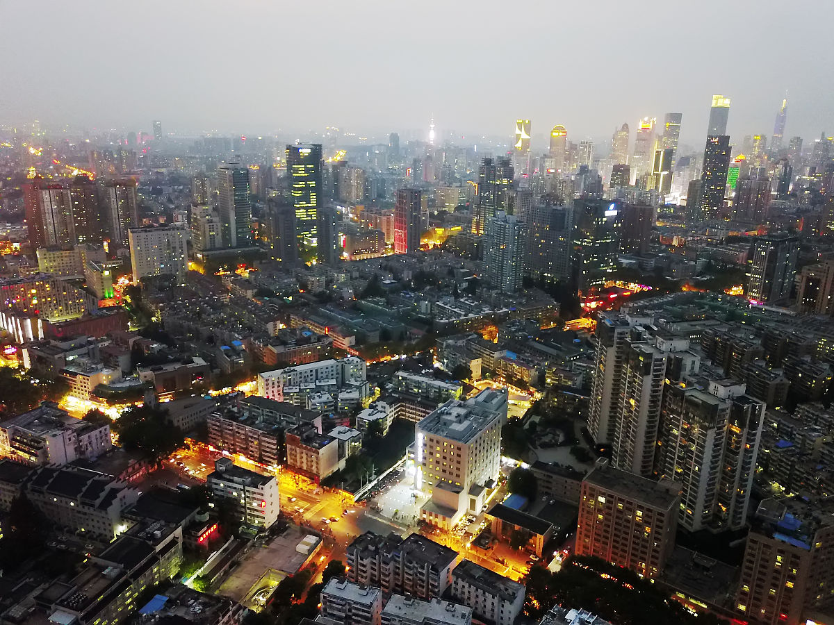 2017年8月15日,航拍南京夜景.