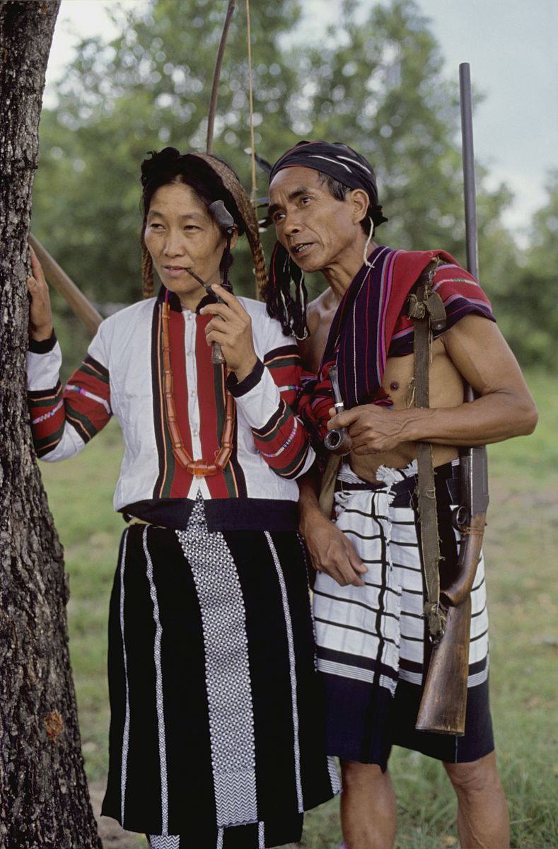 a tribal couple, nagaland, north eastern india. (photo by: india