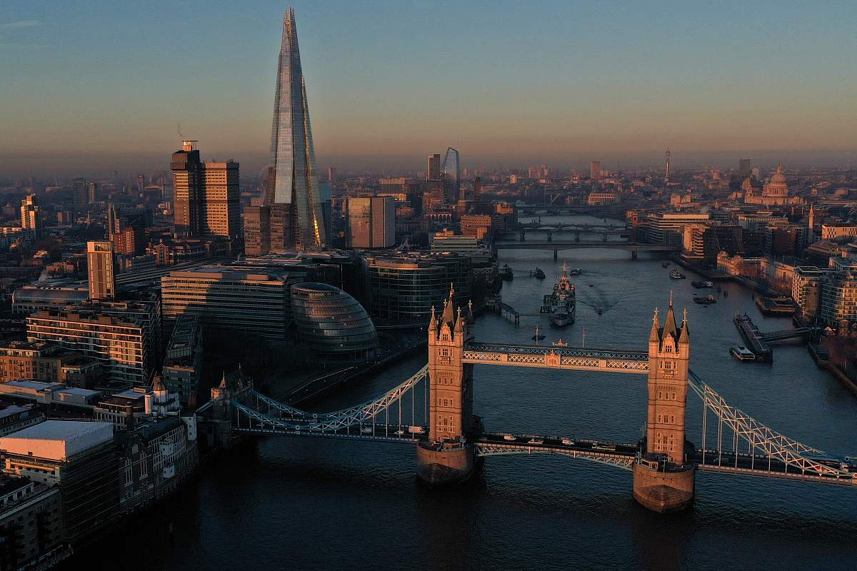 当地时间2022年1月14日,英国伦敦,英国政府的污染预测网站建议,英国南